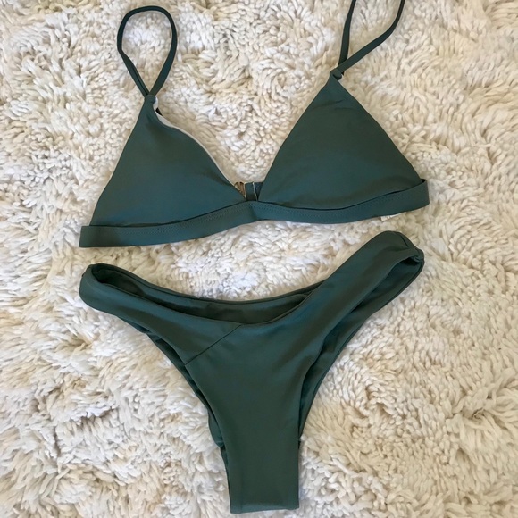 Last One Green Print Cheeky Bikini - Picture 3 of 3